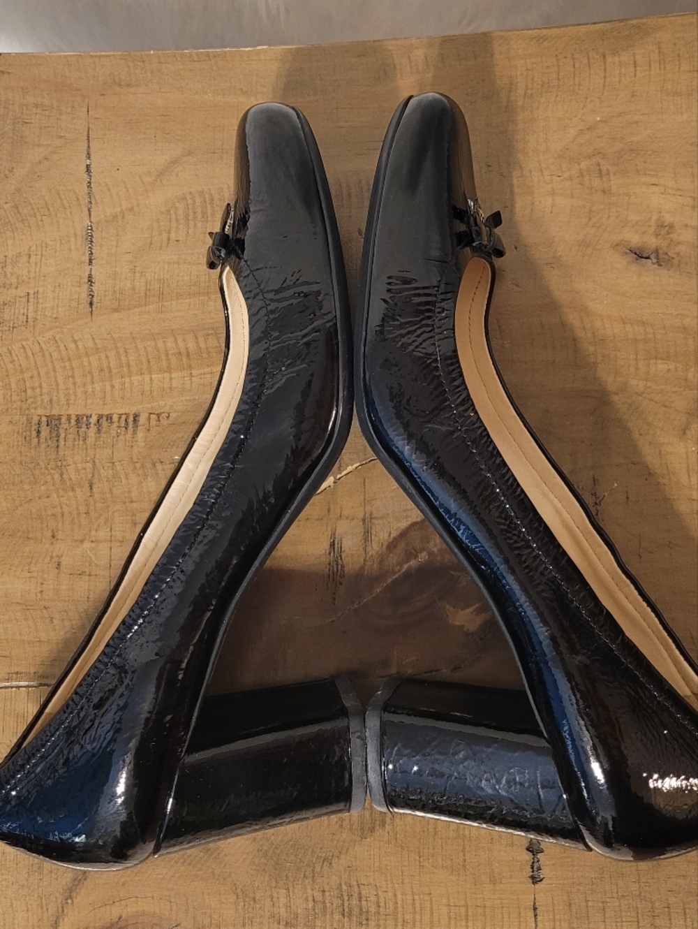 Prada Black Patent Leather Chuncky Heel s - Picture 11 of 12